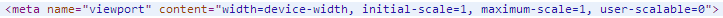 HTML meta viewport to prevent mobile scaling